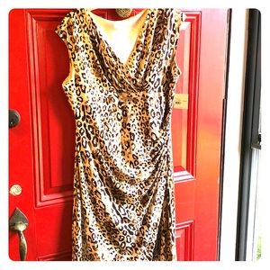 Kate Hill NWT knit dress leopard print sz 12